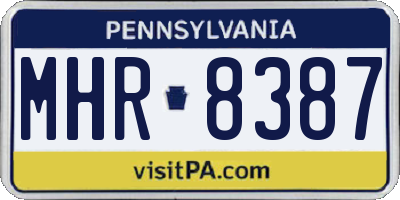 PA license plate MHR8387