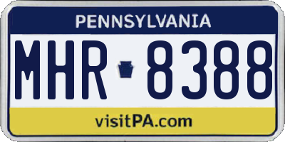 PA license plate MHR8388
