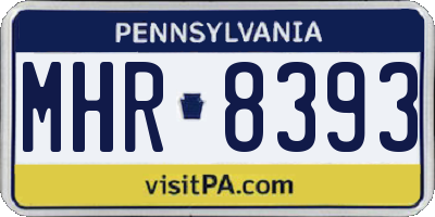 PA license plate MHR8393
