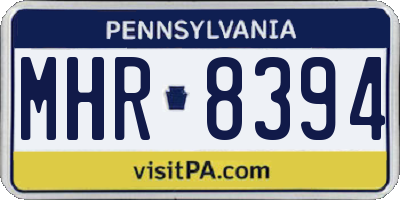 PA license plate MHR8394