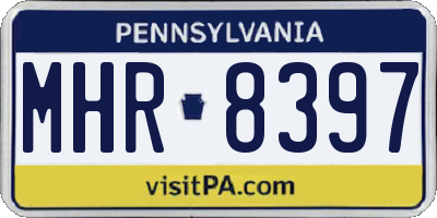 PA license plate MHR8397