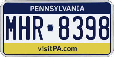 PA license plate MHR8398