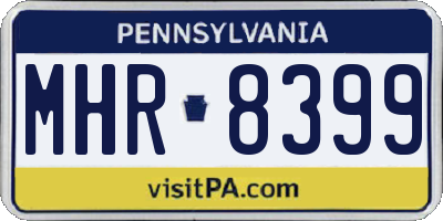 PA license plate MHR8399