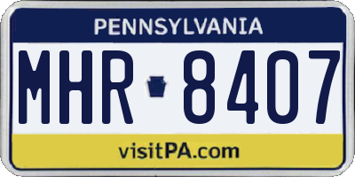 PA license plate MHR8407