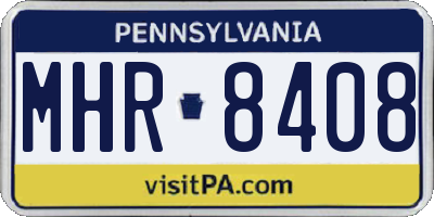 PA license plate MHR8408