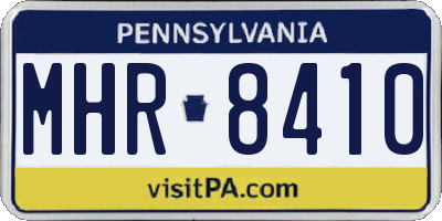 PA license plate MHR8410