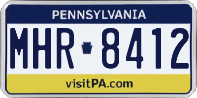 PA license plate MHR8412