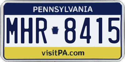 PA license plate MHR8415
