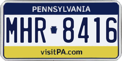 PA license plate MHR8416