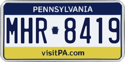 PA license plate MHR8419