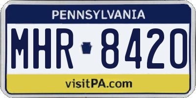 PA license plate MHR8420
