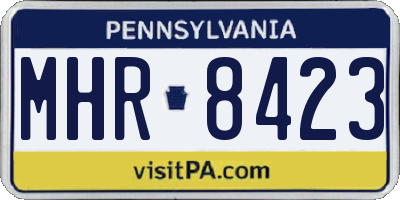 PA license plate MHR8423