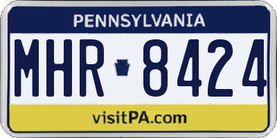 PA license plate MHR8424