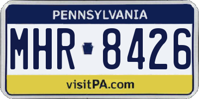 PA license plate MHR8426