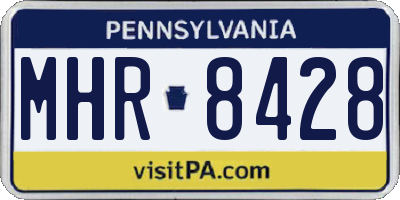 PA license plate MHR8428