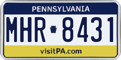 PA license plate MHR8431