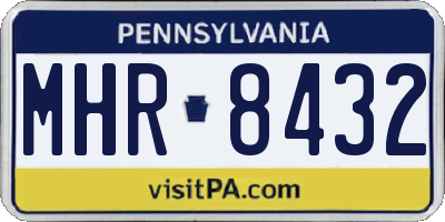 PA license plate MHR8432