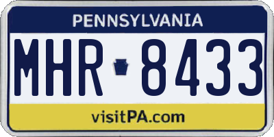 PA license plate MHR8433