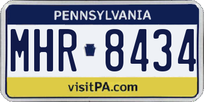 PA license plate MHR8434