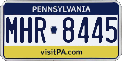PA license plate MHR8445
