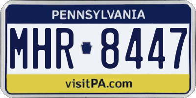 PA license plate MHR8447