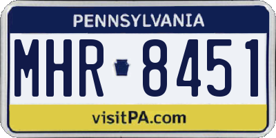 PA license plate MHR8451