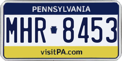 PA license plate MHR8453