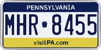 PA license plate MHR8455