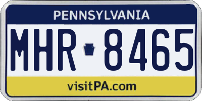 PA license plate MHR8465
