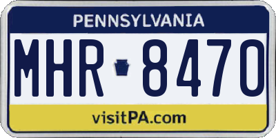 PA license plate MHR8470