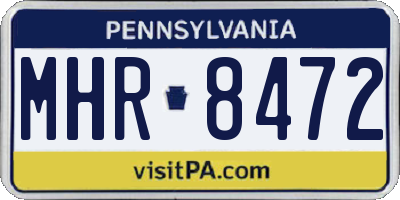 PA license plate MHR8472