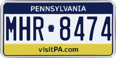 PA license plate MHR8474