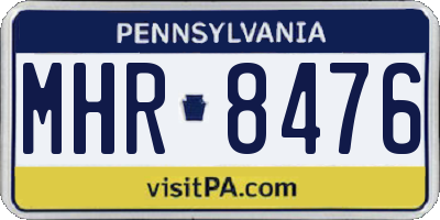 PA license plate MHR8476