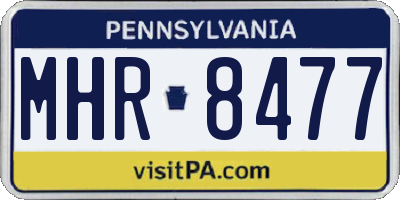 PA license plate MHR8477