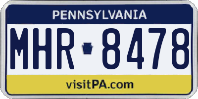 PA license plate MHR8478