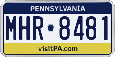 PA license plate MHR8481