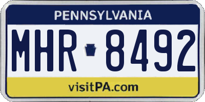 PA license plate MHR8492