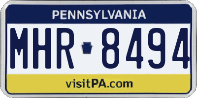 PA license plate MHR8494