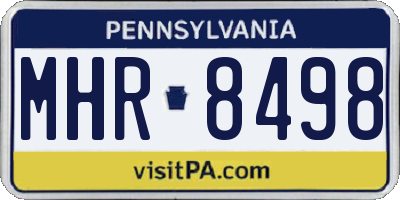 PA license plate MHR8498