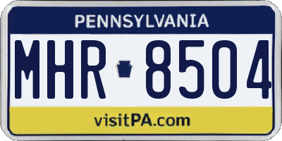 PA license plate MHR8504