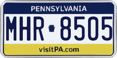 PA license plate MHR8505