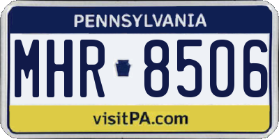 PA license plate MHR8506