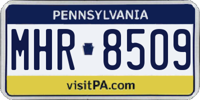 PA license plate MHR8509