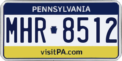 PA license plate MHR8512