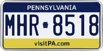 PA license plate MHR8518