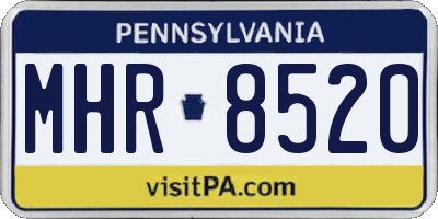PA license plate MHR8520