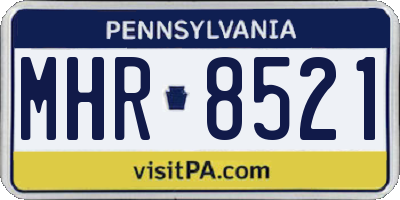 PA license plate MHR8521