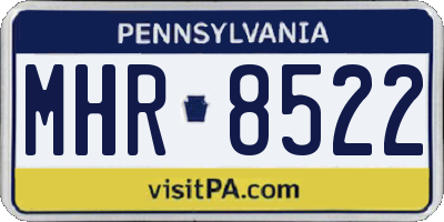 PA license plate MHR8522