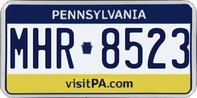 PA license plate MHR8523
