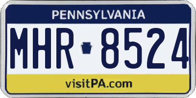 PA license plate MHR8524